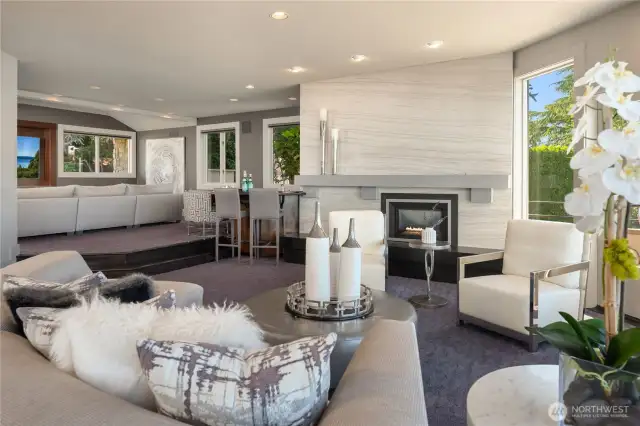 Take your pick of entertaining by watching a show, sitting at the bar or relaxing in front of the fireplace