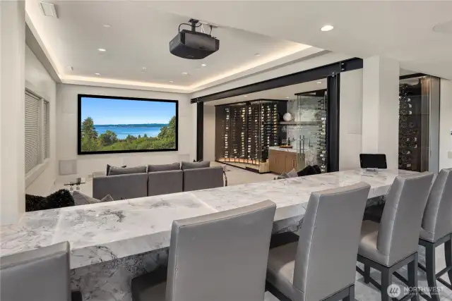 Gather everyone around to watch your favorite movie in the theatre room