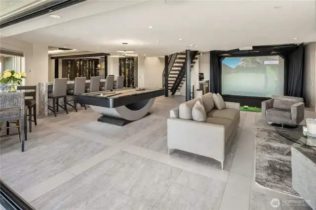 The floors throughout the lower level are heated for added comfort