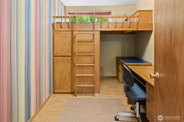 Bedroom/office space with built-in bed!