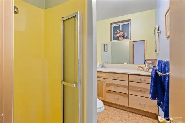 3/4 bath on the basement level.