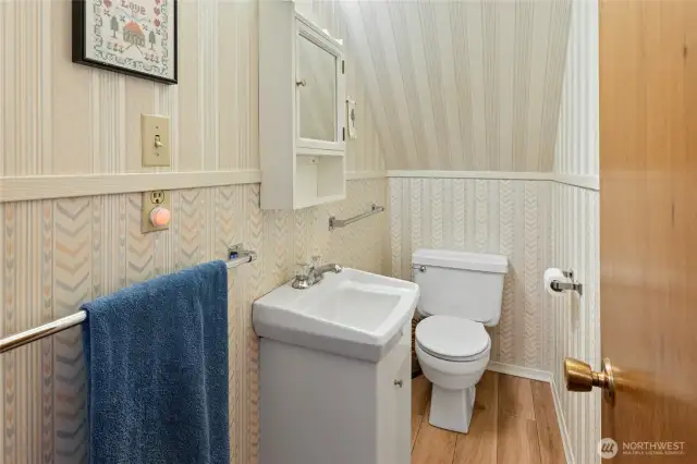 Upper level powder room.