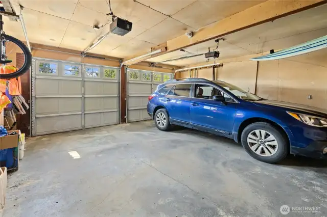 Oversized 2 car garage.