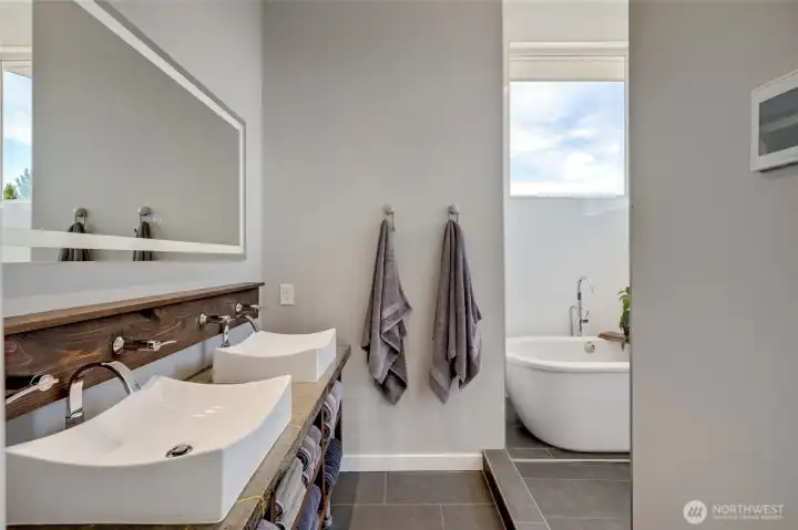 2nd Floor - Primary Suite Spa-like Bathroom with Radiant Floor Heat.
