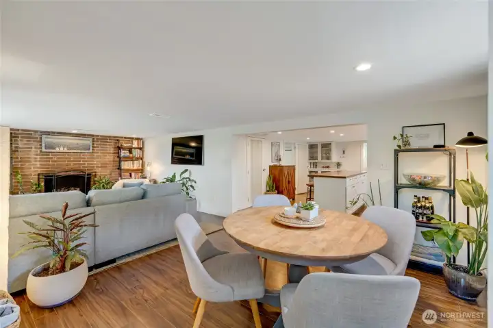 Lower level Dining and Living Room Area. This private residence is perfect for multi-generational living!