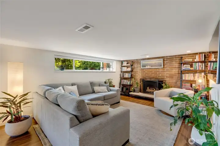 Lower Level Livingroom with Fireplace