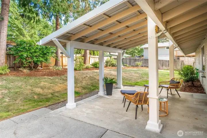 The large, covered patio is great for entertaining