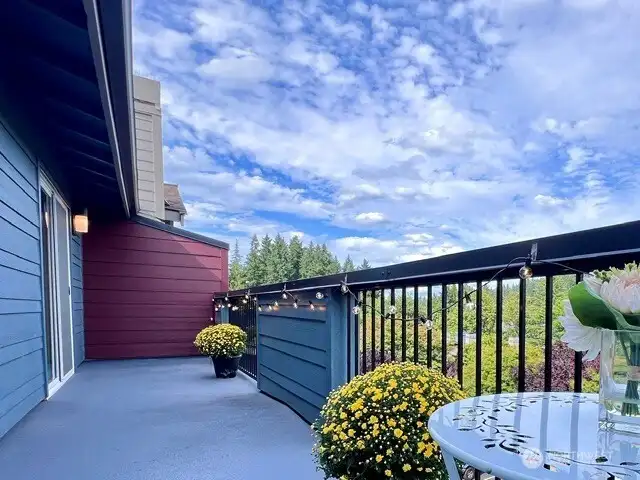 Spacious full-length deck with territorial views