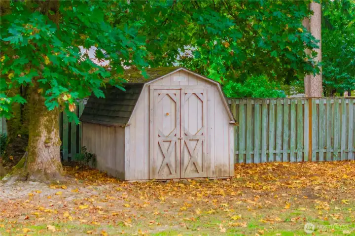 Shed is great for yard tools, etc.