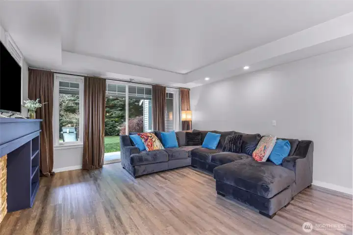 Spacious living area with easy access to the backyard.
