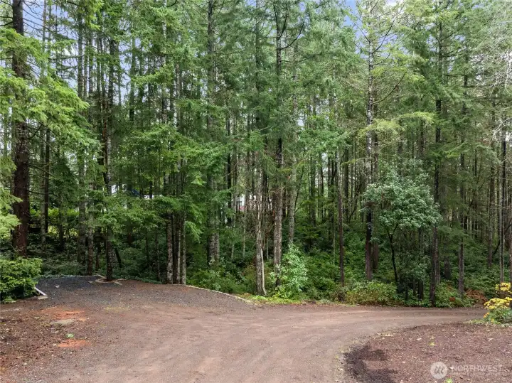 Additional parking area designed on north side of driveway.