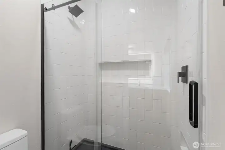 Large shower in the primary bath.