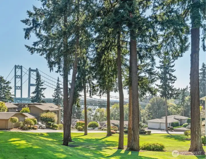 Narrows View is designed as a garden setting feel. Acres of serene gardens, grass lawns and perfectly pruned evergreens add architecture to the views.
