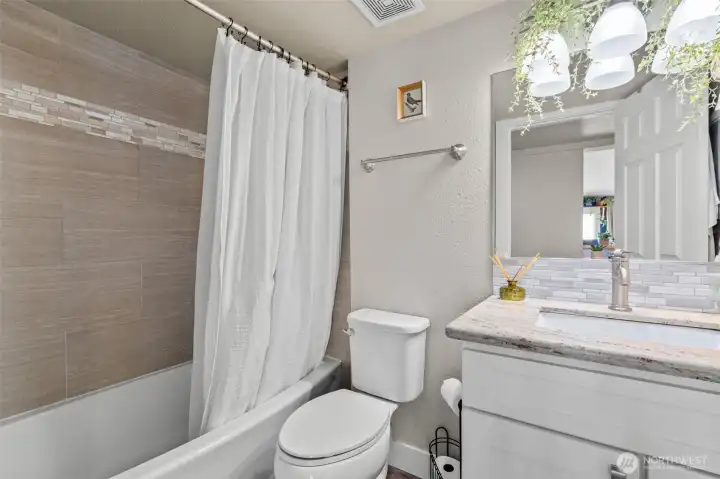 Updated Full Hall bath