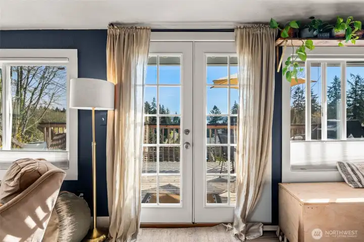 French doors to deck