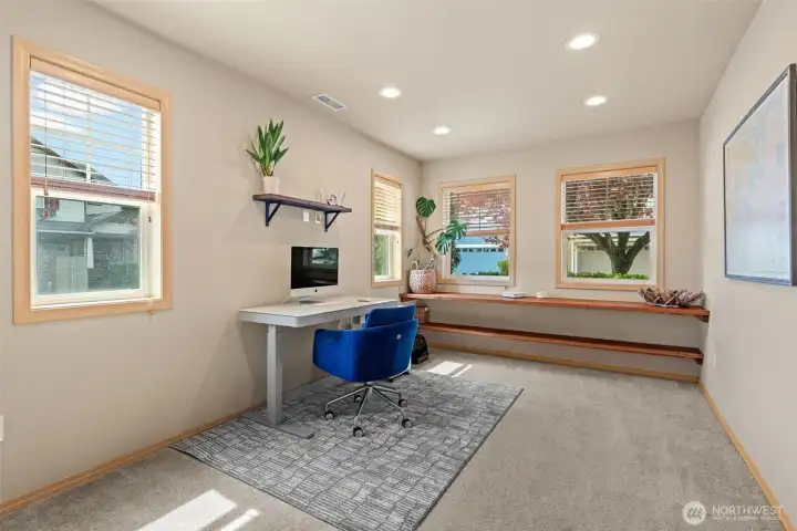 Work from home in style. This dedicated office space offers the privacy and quiet needed for peak productivity without sacrificing the comforts of home