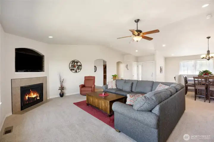Living room with gas fireplace