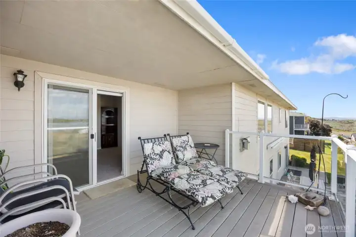 Private deck off the Den space