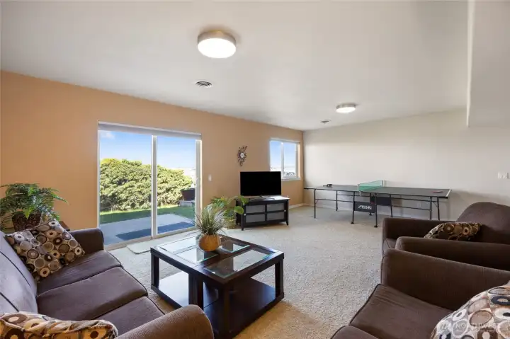 Family/Game room with access to the rear patio