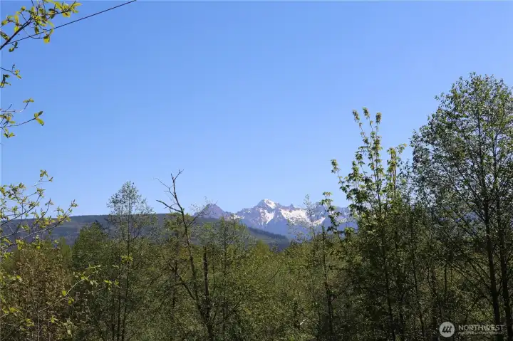 Looking east over the top of the property towards the North Cascades