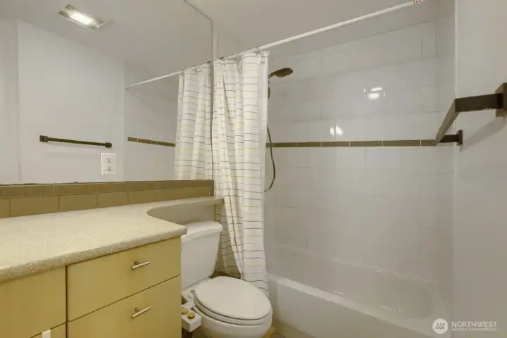 Full bath including plumbing and hook up for a bidet toilet.