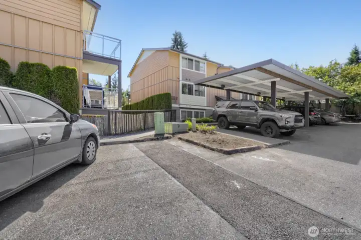 The third parking spot, uncovered.