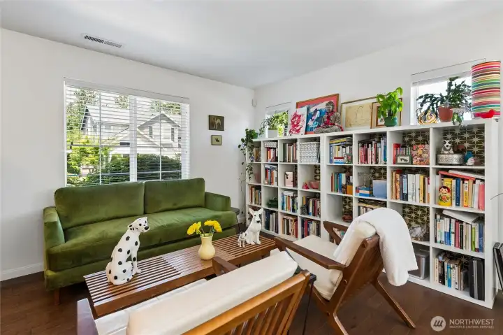 An inviting space to relax, entertain, or enjoy movie nights.