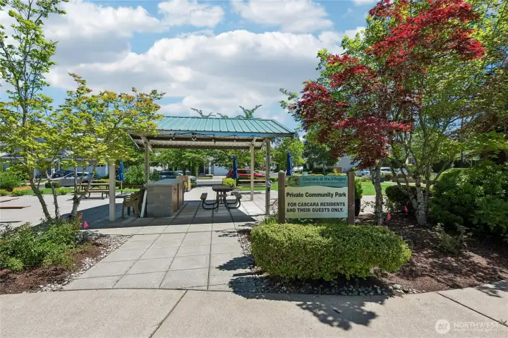 Community picnic areas designed for outdoor dining, gatherings, and everyday enjoyment.