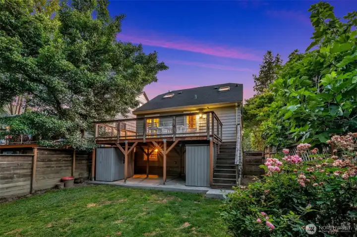 The cottage is surrounded by mature landscaping, offering a private setting in a city neighborhood. Don't forget it feeds into some of the best Seattle Schools, including top-rated Roosevelt High.