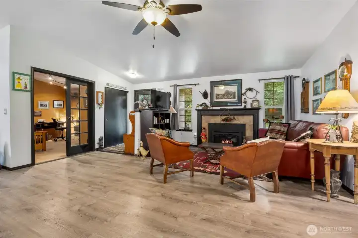 Living room, looking into office