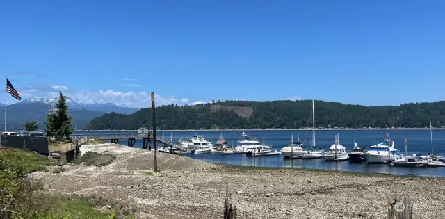 Bay with boat docks