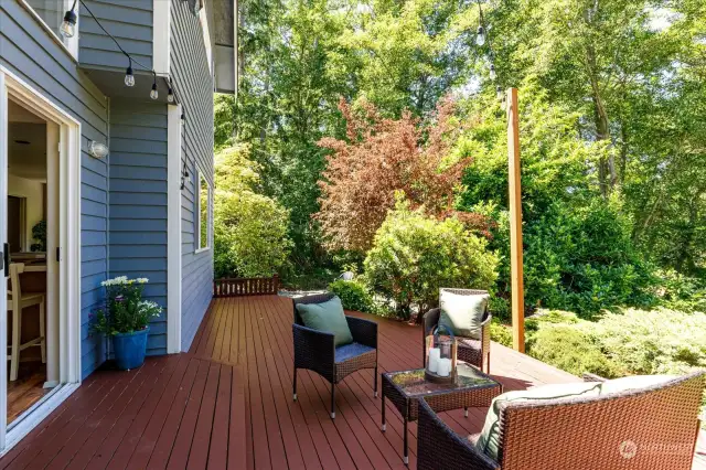 Private and inviting. Deck has easy access from the home or front of the home.