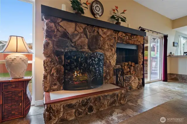 Family room - Wood Burning Fireplace