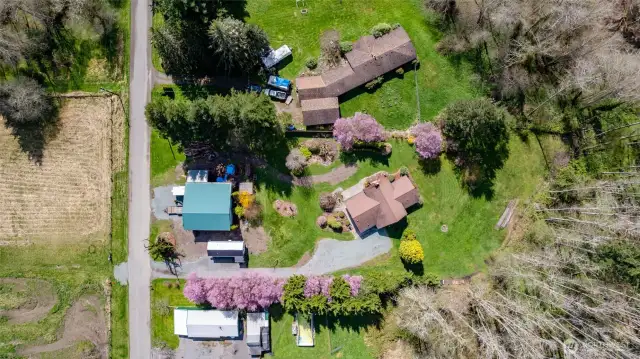 Arieal view of property layout.