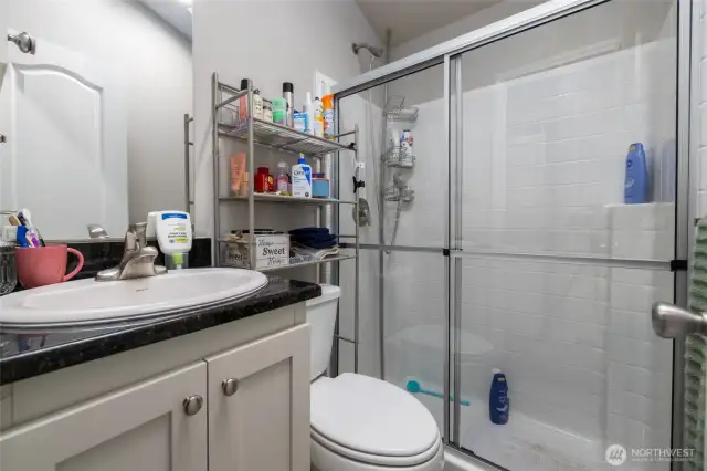 Tiny home bathroom with walk in shower