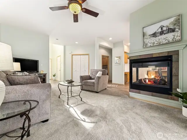 A highlight of this layout is the 3-sided gas fireplace, which can be seen and enjoyed from all directions!
