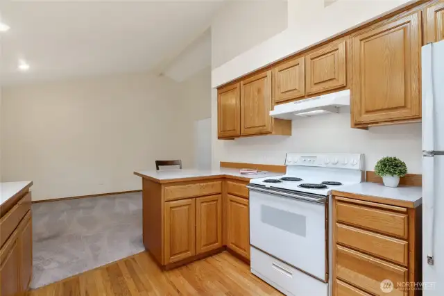 Kitchen opens to Family Room.