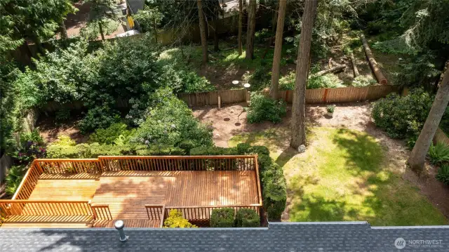 This home is surrounded by a greenbelt at the back and east side of the property.