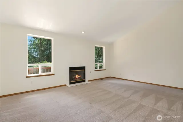 Living room is light, bright and roomy.