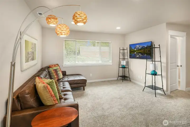 The upper floor bonus/flex area is perfect for a media space, work out area or whatever suits your lifestyle.