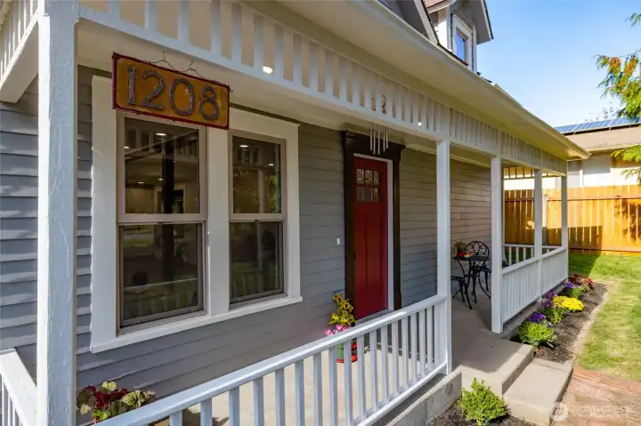 Full width covered front porch.