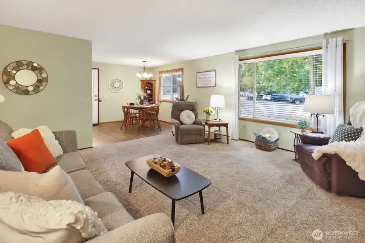 Lovingly maintained by long-term owners, this west-side Lynden condo offers bright living spaces, with white blinds for light control throughout.