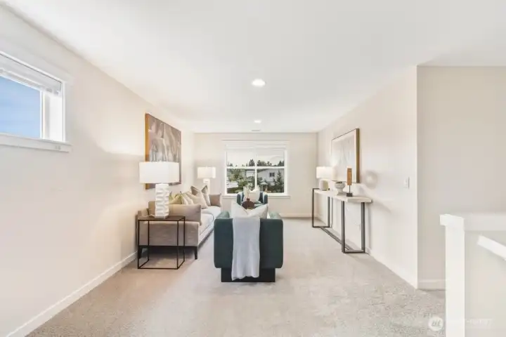 Upstairs open Family room, playroom or additional office space