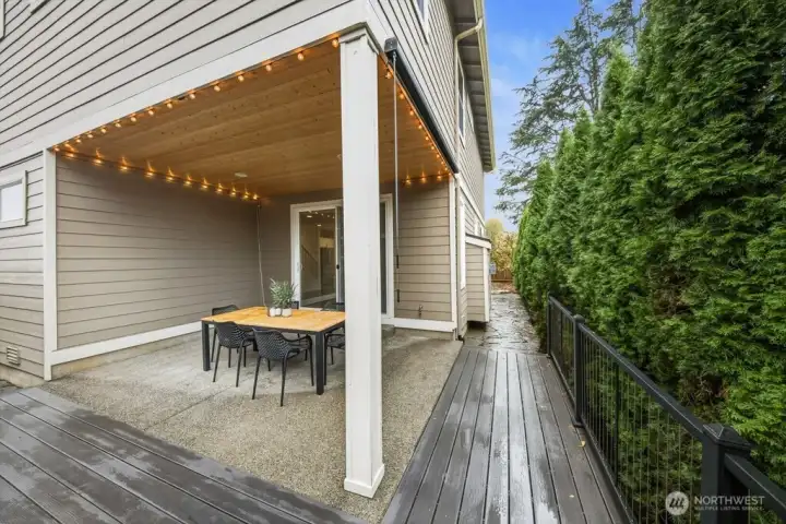 Covered outdoor living area for year-round use