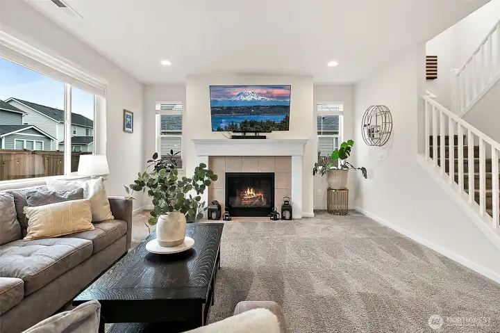 Ample lighting throughout the downstairs.