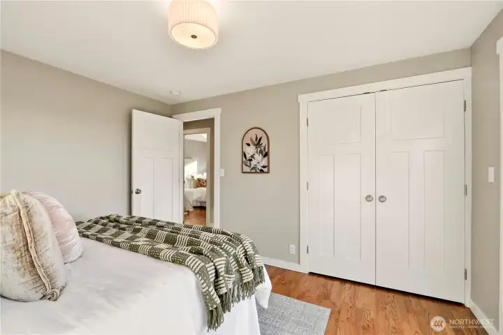 Note the lovely hardwood floors and the oversized closet.