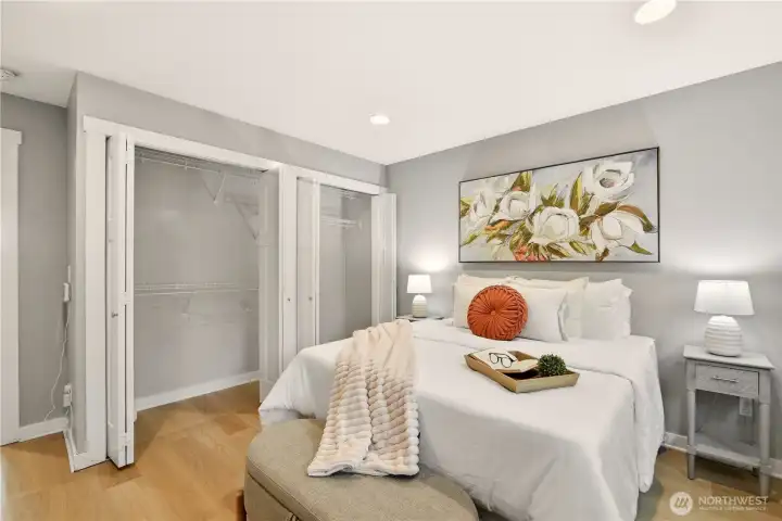 The current owners used this as their primary bedroom because of the great closet space.