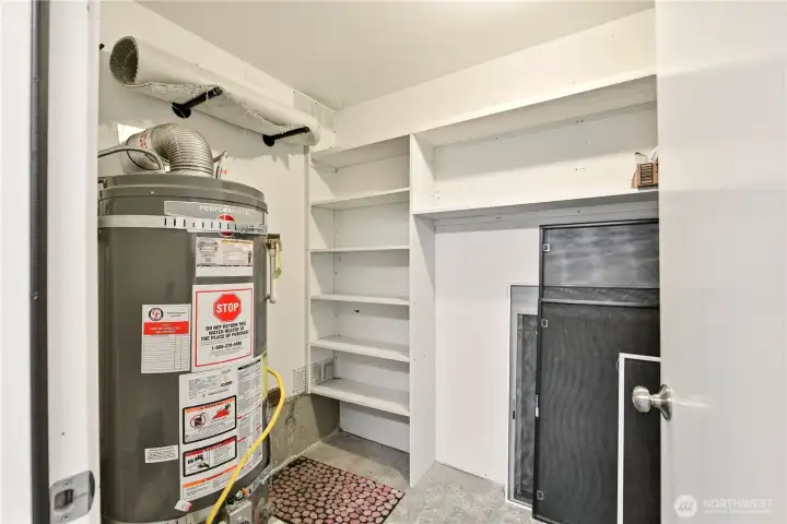 A look at the utility closet off the garage. The furnace and hot water heater were serviced a few weeks ago.