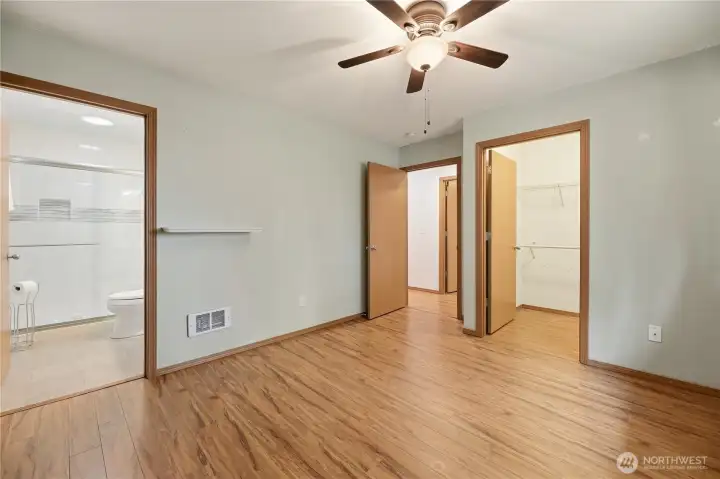 Primary Bedroom with ensuite bath and walk in closet