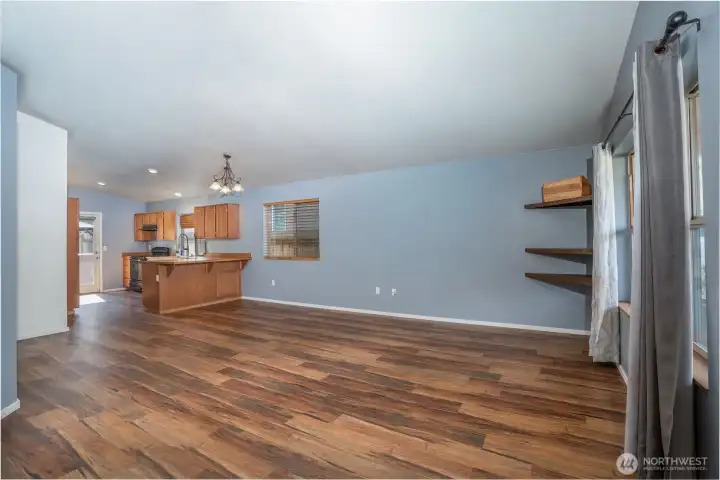 Spacious open-concept living area designed for real life, plenty of room to gather, relax, and enjoy time together.